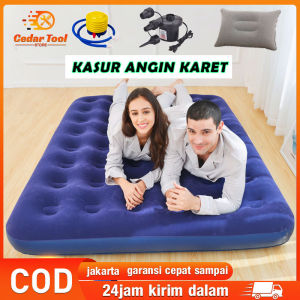 Air Bed Putih Dorahomi single/twin/double Kasur Angin Anti Kempes Berkualitas Baik dan Empuk FREE Bantal Bergaransi ok Kasur Angin Karet 185cm x76cm Matras Lazy Bag SINGLE