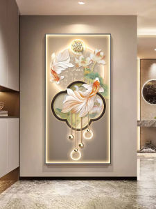 Modern Minimalist Decorative Painting Lucky Character Carp Fish Entrance Hallway Wall Art Luxury Atmosphere Corridor Passage End