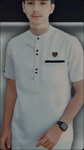 BAJU KOKO PRIA DEWASA HITAM POLOS LENGAN PENDEK KURTA PAKISTAN BY ANNUR BUSANA