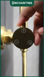 ENCHANTING Shower Tiang Set Kamar Mandi Kran Air Panas Dingin Material Brass Kuningan Brushed Gold RoseGold GunMetal PVD E1790 E1791 E1792 Bergaransi