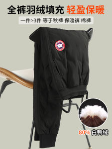 Boyarnd Anti-Freeze down Trousers Mens Outdoorwear Winter Warm Fleece Lined Camping Hiking Pants Straight Leg Casual Jeans