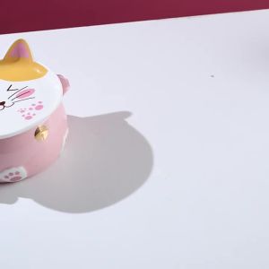 Bát Đựng Thực Phẩm Sứ Dung Lượng Lớn Có Nắp Thiết Kế Dễ Thương Có Thể Hâm Trong Lò Vi Ba