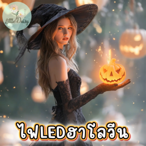 ร้านไทย เทสแล้วทุกชิ้น ไฟ LED ฮาโลวีน ไฟนางฟ้า เทียนLED ไฟประดับเทศกาล Halloween โคมไฟฟักทอง แบบใส่ถ่าน (ตากแดดตากฝนไม่ได้)