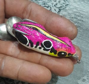 soft frog new katak tompel jumbo ukuran 5.5cm hook silver blue 5/0