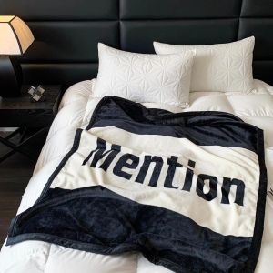 Thick Coral Fleece Blanket for Office Nap Single Person Black White Grid Pattern Sofa Cover Blanket All Seasons Warm Plush Blanket