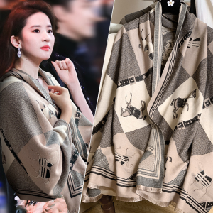 Womens Cashmere-Ilike Shoulder Wrap Scarf Neck Protection Dual-Purpose Warmth Air Conditioned Room Stole New 2025 Model