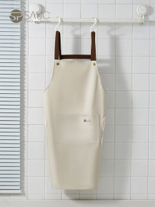 Womens Kitchen Apron Soft Leather Waistcoat Waterproof Oil Resistant Cooking Apron New 2024 Style Home Use Cleaning Tool