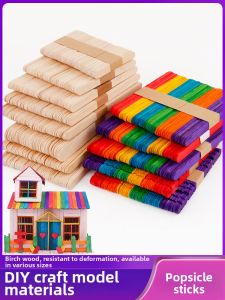 DUOCAIHANI | Colorful DIY Craft Popsicle Sticks Wooden Pieces