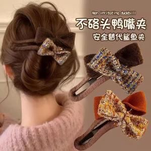 Butterfly Knot Shark Clamp Hair Accessories Womens Half up Bun Hairpins Safe Duckbill Clip Stylish Korean Fashion Hairgrips