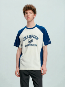 Champion | New Summer Colorblock 100% Cotton Round Neck T-Shirt