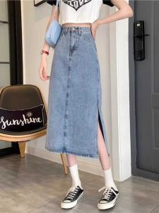 กระโปรงยีนส์ทรงเอเอวสูง ทรงสลิมฟิต สำหรับผู้หญิง ฤดูร้อน 2025 กระโปรงสั้นทรงเอทรงเอยาวปานกลาง ทรงสลิมฟิต กระโปรงทรงเอ