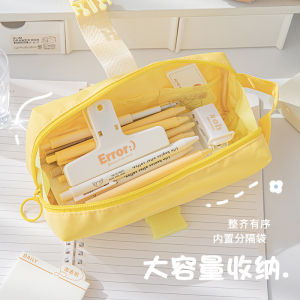 Miss Ben Pencil Case Large Capacity Ins Japanese Style Good-looking Junior High School Girls Stationery Case Minimalist Multi-Functional Pencil Bag