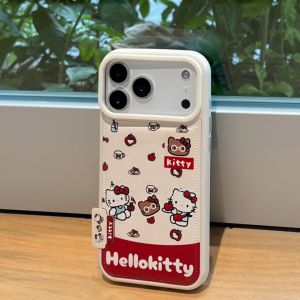Sanrio | New Creativity Sanrio Hello Kitty Leather Phone Case For iphone 17 16 15 14 13 Pro Max Full Shockproof Protect Back Cover