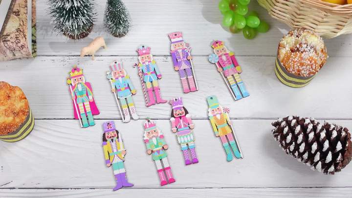 36 Pcs Nutcracker Ornaments for Christmas Tree Wooden Nutcracker Bulk Christmas Hanging Ornaments Xmas Decorations for Home Holiday Decor