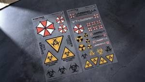 Motul | Resident Evil Umbrella Corporation Clear Stickers Biohazard Radiation Warning Decals for Motorcycle Laptop Phone Model DIY Decor