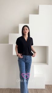 (COD) OH Fashion Blouse Nokha V Neck Wanita 2489