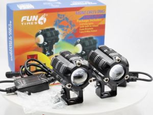 NEW 2PCS Motorcycle Mini Driving Light V6 White and Yellow LED 12V Hi/Lo White+Yellow Spotlight with bracket and Ballast