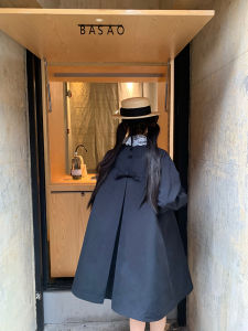 เสื้อแจ็คเก็ตผู้หญิงแขนยาวทรงหลวมสไตล์เกาหลีฤดูใบไม้ร่วงปี 2024 ดีไซน์ดั้งเดิมพร้อมโบว์ผีเสื้อและคอตุ๊กตา