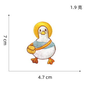 Cartoon Plush Duck Self-adhesive Embroidery Patch Premium Cloth Ornament For Notebook Clothing Handbag