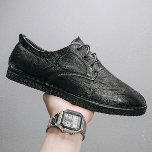 Giày Công Sở Thường Ngày Phong Cách Anh Cổ Điển Đế Phẳng Đầu Tròn Thời Trang Nam Mùa Thu Đông Mới Về Giày Da PU