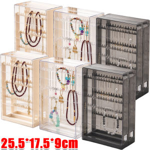 Transparent Acrylic Jewelry Storage Box / Pull-out Desktop Display Organizer Case / for Earring Necklace Keychain / Large Anti-Tangle Storage Rack