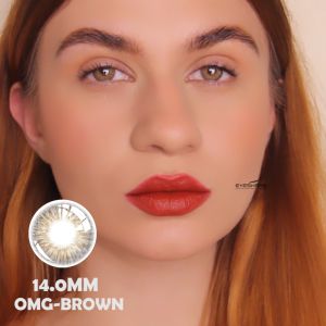 【Grade -1.00 to -10.00】OMG Series Brown 1 Pair Color Contact Lenses Doll Eye 14.0mm Yearly Use