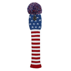 Scott Edward 1pcs Knitted Golf Cover for Driver WoodFairway WoodHybrid(UT) WoodDouble Layers Elastic Acrylic YarnBig Fluffy Pom Decorate Golf BagsMulti-Patterns to Choose