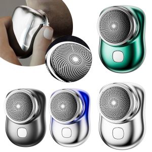 Alat Cukur Listrik Portabel Mencukur Mini USB Isi Ulang Tipe-C Saku Pisau Pemangkas Jenggot