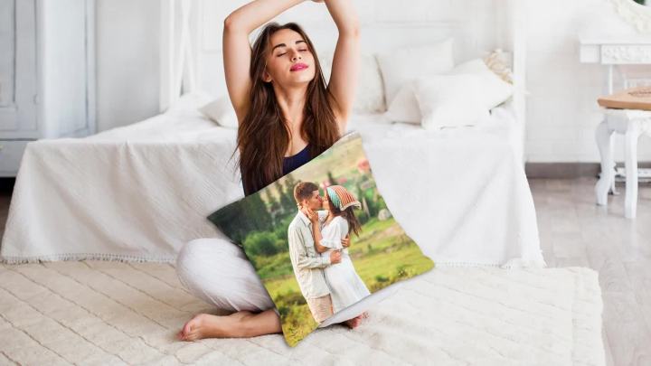 Nsipan Custom Pillow Case with Picture Text Set of 4 Customized Throw Pillowcases Home Decor, Decorative Cushion Cover for Couch or Sofa - Photo Text Gifts Personalized 12" x 12"