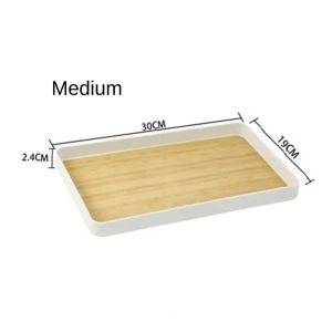 Nampan Plastik Penyajian Minuman Tatakan Gelas Teko Teh Motif Kayu