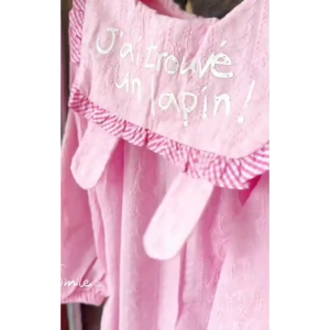 【พร้อมส่ง】「สินค้าลิขสิทธิ์แท้」IRIS KIDS bebe spring l IKD240030-IKS076 Pink bunny ears dress เสื้อผ้าเด็ก ชุดเดรสเด็กผู้หญิง สไตล์เกาหลี ใส่เที่ยว ผ้านิ่มใส่สบาย