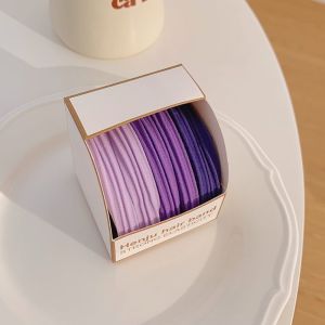 High Elasticity Gradient Candy Colored Hair Ties Womens Stylish No Damage Hair Bands Simple Design Hair Elastics Hair Accessories
