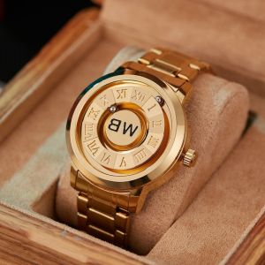 Cool mirrorless technology hanging mens watch using black technology creative personality concept non mechanical watch