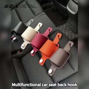 SEAMETAL Universal Car Seat Back Organizer Car Hanging Storage Bag PU Leather Waterproof Drink Holder Cup Holder with Hooks