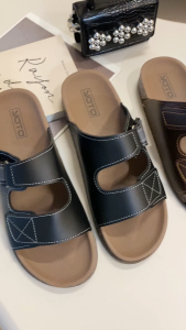 Lala Leather Men Slippers for Casual Comfy  Lightweight Slide Slip-On Slipper for Men (Standard)