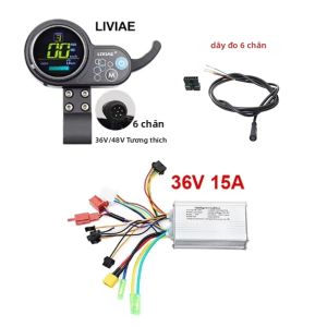 Màn Hình Màu LCD LIVIAE Bộ Điều Khiển Hội Trường Không Chổi Than Thông Minh 36V 15A 48V 20A Cho Xe Đạp Điện Phụ Tùng Xe Đạp