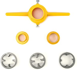 6 Pcs/Set Pvc Thread Maker Yellow tube Threader Tool Set Lastic Durable Screw Die Set tube Threader Hand Tool Screw Tap tube Threader Tool Die Set Thread Maker Pvc Thread Tool Maker tube Round Die Set tube 3 Dies 1/2 "3/4" 1 "