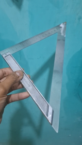 Penggaris Siku Segitiga Sudut Tukang 20 cm Stainless Pengaris Alumunium Triangle Ruler Penanda