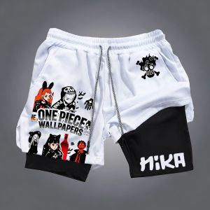Bandai | One Piece Anime Luffy Printed Double Layer Shorts for Mens Sports and Fitness in Spring/Summer 2026
