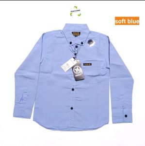 Kemeja anak Atasan anak Baju anak Kemeja polos Kemeja panjang Kemeja anak 2-12 thu