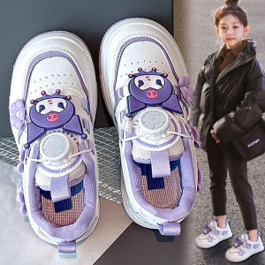 Princess Style Sports Shoes for Girls Summer New Arrival Kids Kurokos Basketball Theme Twisted Sneakers Leather Surface