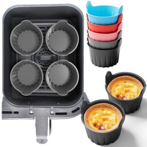 Ramekins For Air Fryer Silicone Large Muffin Cases Nonstick Egg Poacher Silicone Mould Bakeware Easy Release Baking 1Pc