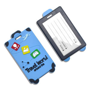 Cartoon PVC Soft Rubber Luggage Tag Baggage Handbag Label Creative Waterproof Boarding Pass Hangtag Travel Accessories
