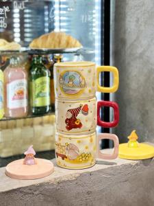 Discover the Charm: Cute Cartoon Star Man Ceramic Mugs & High Aesthetic Couple Water Cups