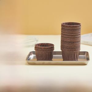 ถ้วยอบแบบใช้แล้วทิ้งพร้อมฝา กล่องบรรจุภัณฑ์ขนมปัง ชามอบพิเศษสำหรับเตาอบ Zber ขนาดปกติ อุปกรณ์ทำขนมปัง DIY