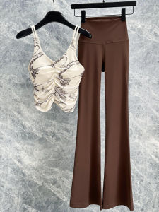 ชุดโยคะฤดูร้อน 2025 สำหรับผู้หญิง ชุดโยคะ Pilates ทรงเข้ารูป ดีไซน์เก๋ไก๋ ดีไซน์ลายพิมพ์ย้อนยุค กระชับสัดส่วน เซ็กซี่ หลังสวย ชุดโยคะ