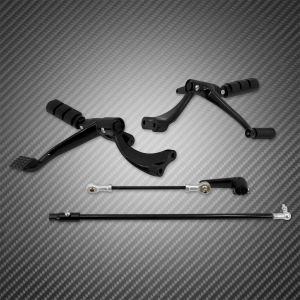 Mactions | Motorcycle Black Forward Controls Complete Kit Pegs Levers Linkages For Harley Sportster XL883 XL1200 2004-2013 2014-2022