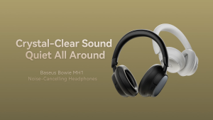【New Arrivals】Baseus Bowie MH1 Wireless Bluetooth Headphones with -48dB Adaptive Hybrid ANC Hi-Res Sound USB-C Fast Charging Over-Ear Noise Cancelling Headset for Travel & Work