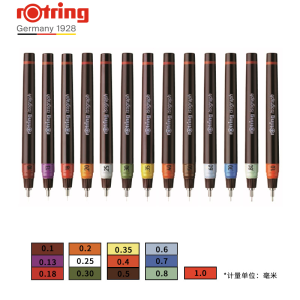 1pc Rotring Fillable Ink Needle Pen 0.1-1.0mm Hook Line Pen Ideal for Engineering Drawing Painting Drafting & Artwork