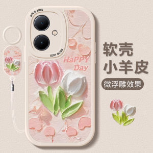 Silicone Phone Case for Vivoy100 Anti-fall with Lanyard Lens Protection Womens Full Cover Soft Glue Environmentally Friendly